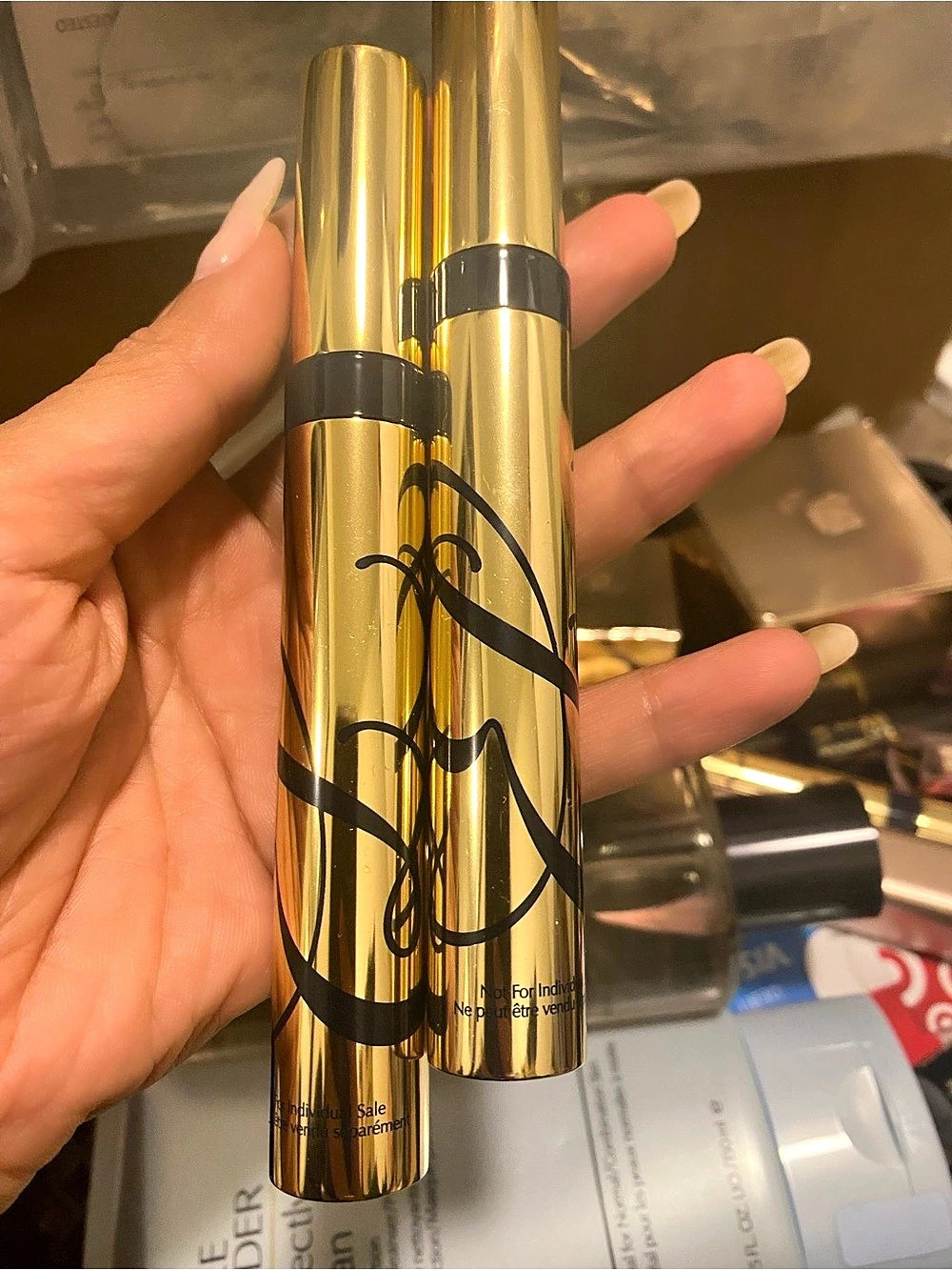 2x Estée Lauder Sumptuous Extreme Lash Multiplying Volume Mascara Set Gold & Bla